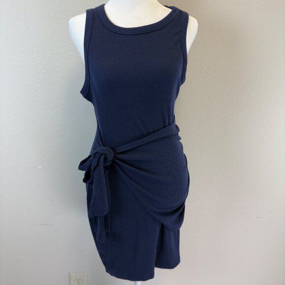 NWT Kaileigh Caroline Knit-Fitted Ribbed Sleeveless Dress Navy Size SP Comfort - Picture 1 of 12